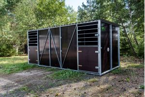 Fahrbarer Weideunterstand für Pferde